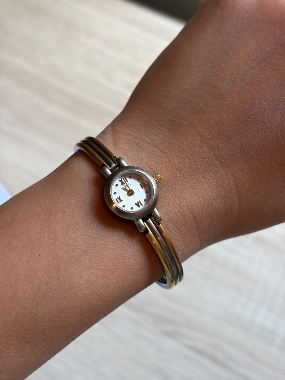 Women's Two-Tone Bangle Watch - Gold and Silver